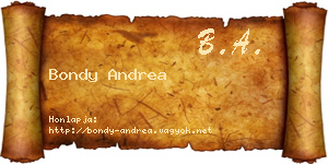 Bondy Andrea névjegykártya